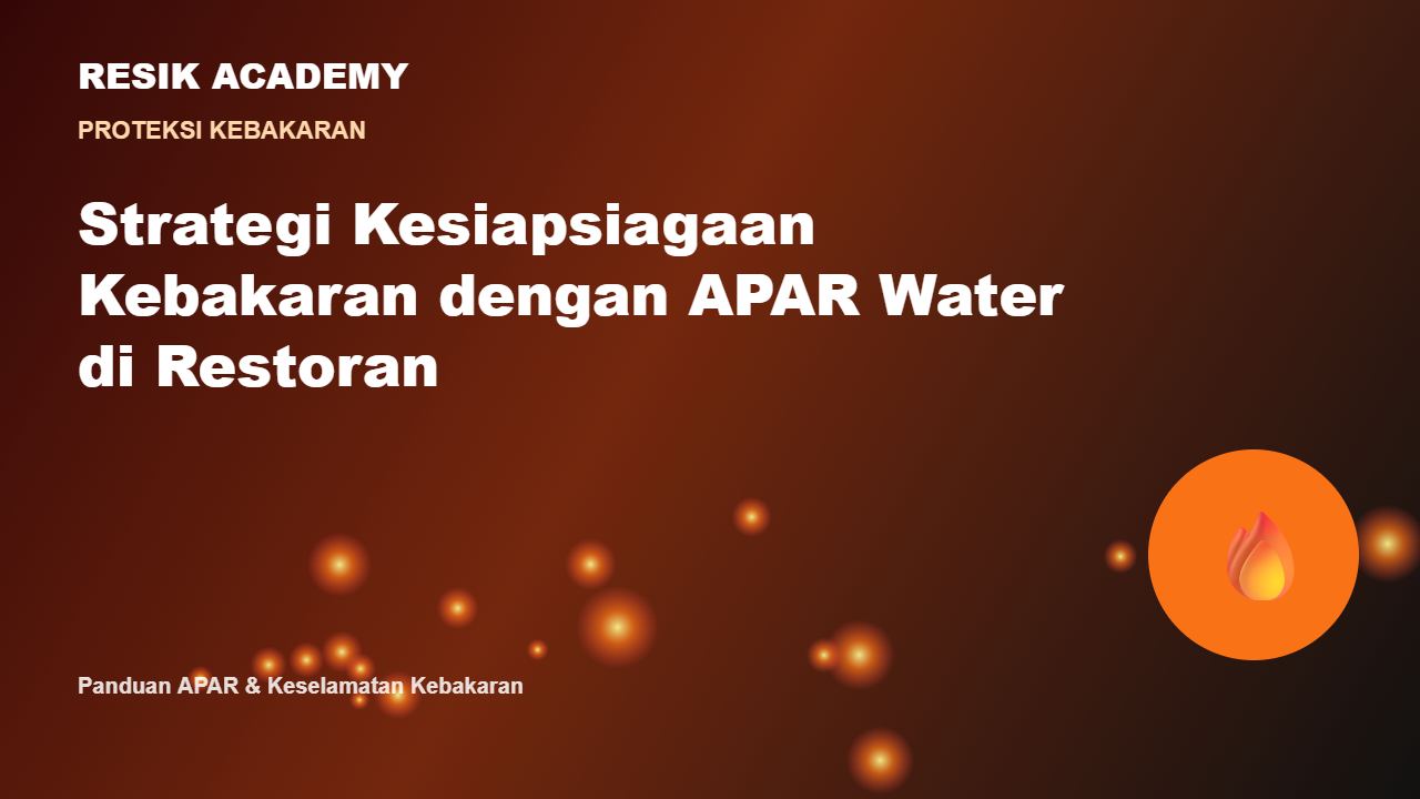Strategi Kesiapsiagaan Kebakaran dengan APAR Water di Restoran