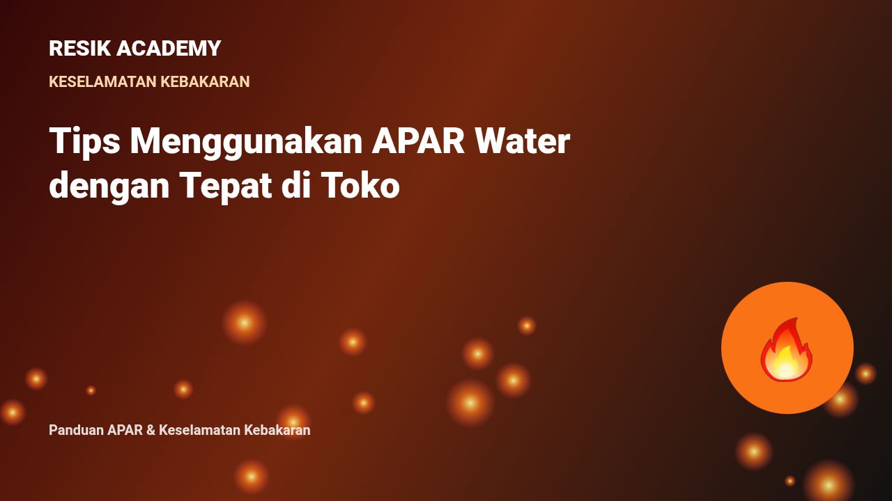 Tips Menggunakan APAR Water dengan Tepat di Toko
